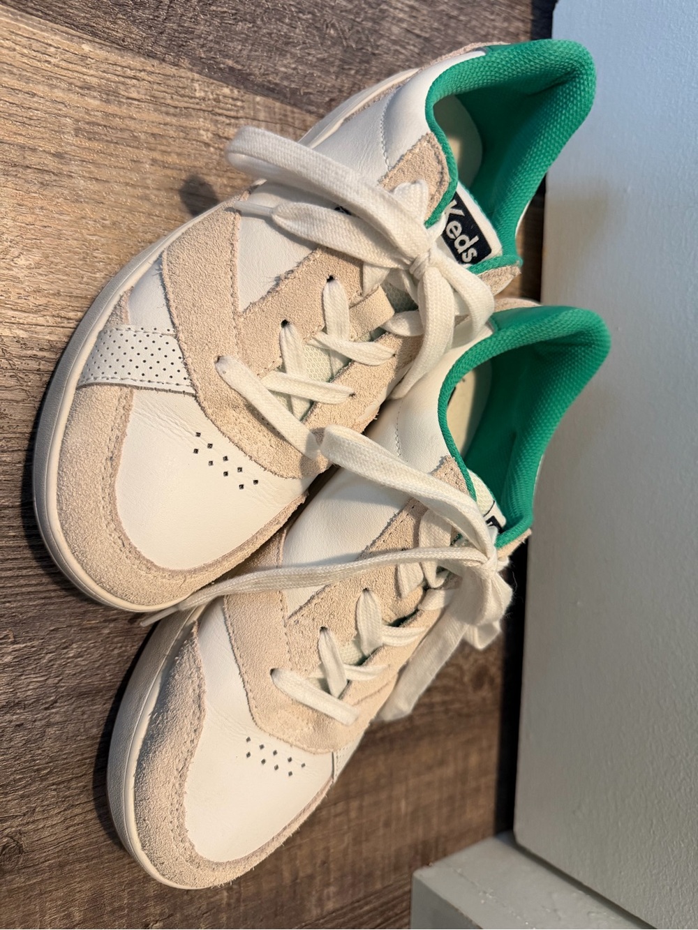 Keds Kids White, Beige & Green Low-Top Sneakers - Picture 5 of 5
